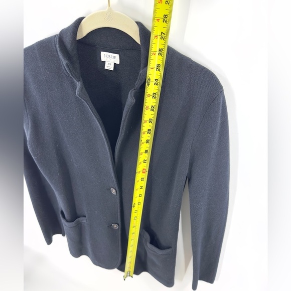 J Crew Womens Sweater Blazer Size XS Black Two Button Long Sleeve Classic Preppy - Picture 8 of 9